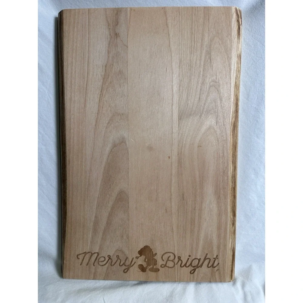 Disney Parks‎ Santa Mickey Merry & Bright Wooden Cheese Board Cutting Board